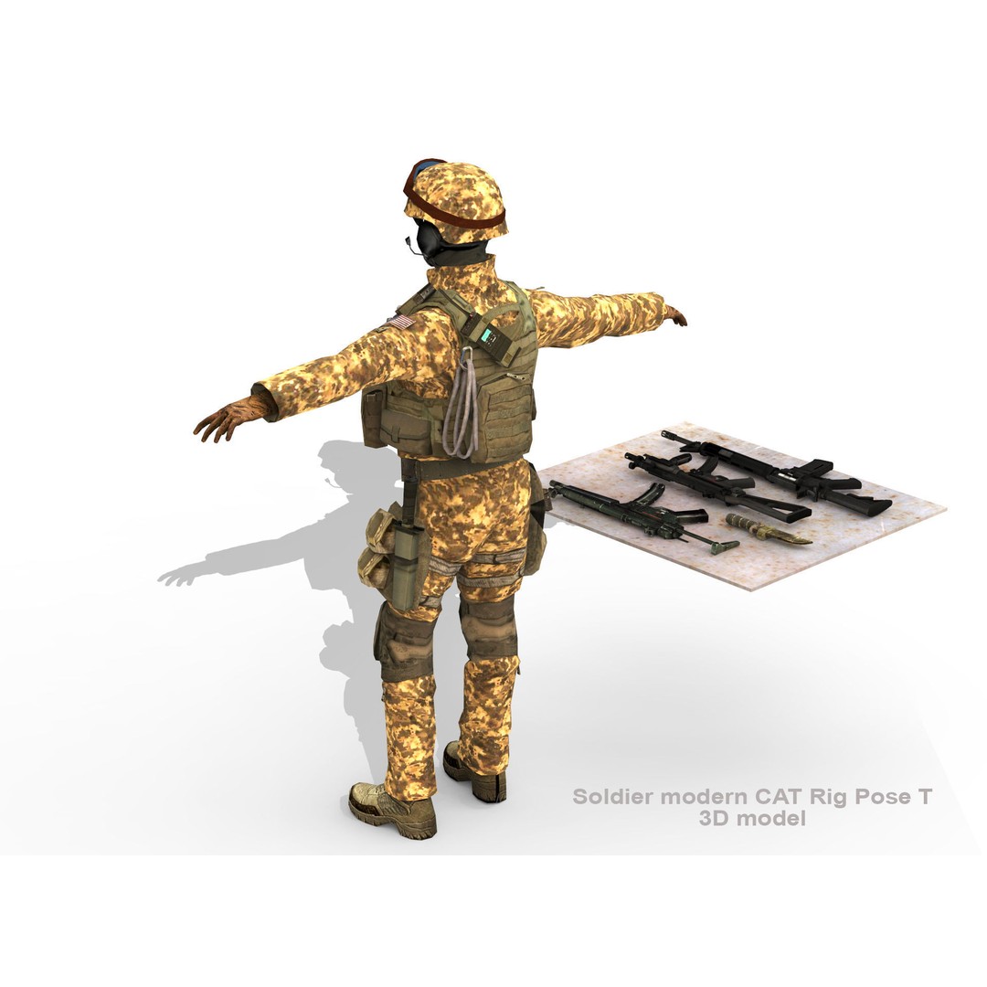 Soldier 3D Model – Low Poly Rigged Character with Textures - View 8