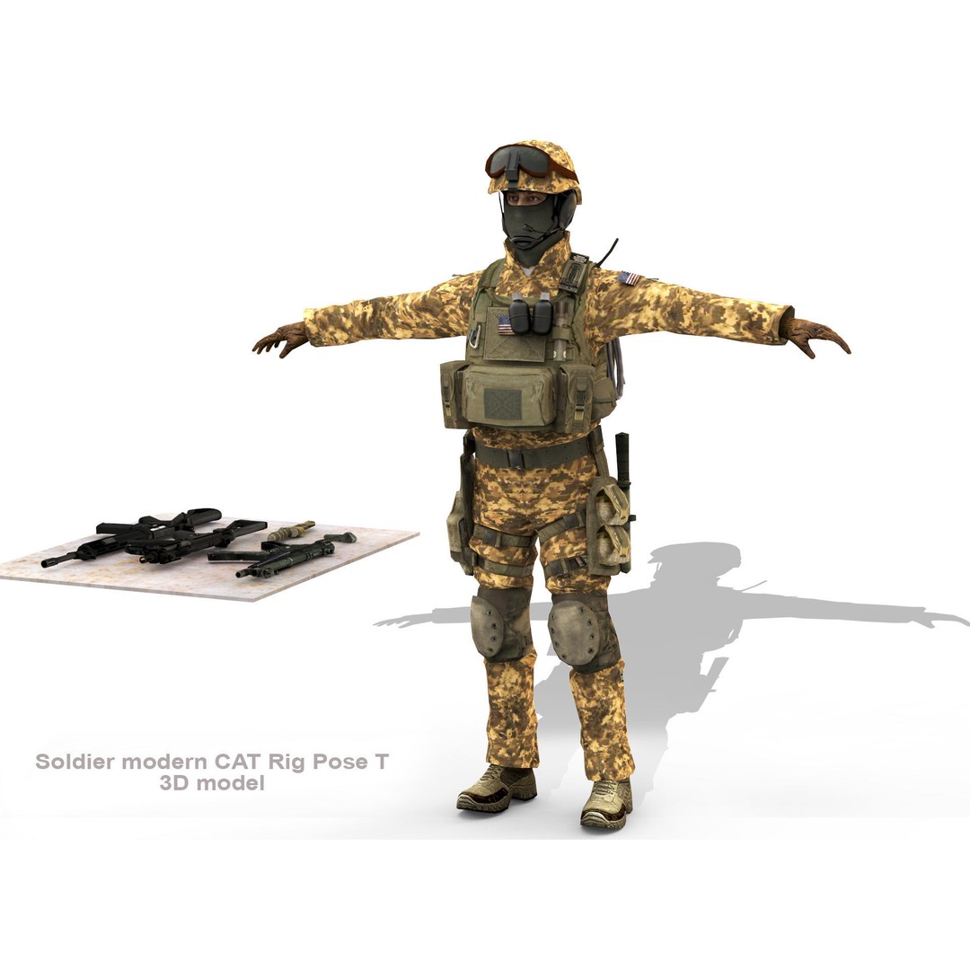 Soldier 3D Model – Low Poly Rigged Character with Textures - View 9
