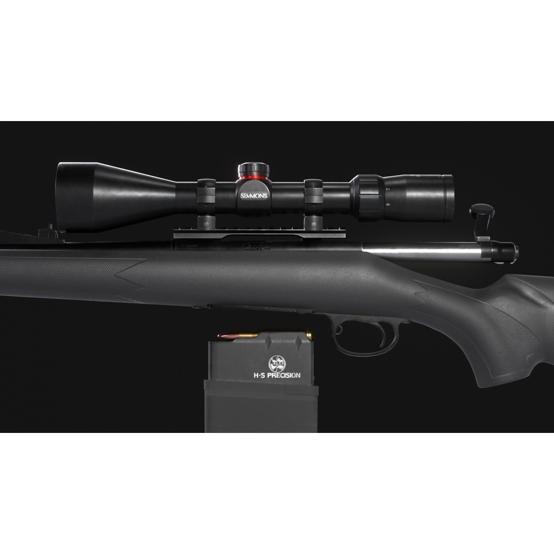 Remington Model 700 BDL 3D Model – Low Poly Game Asset, FBX, PBR - View 12