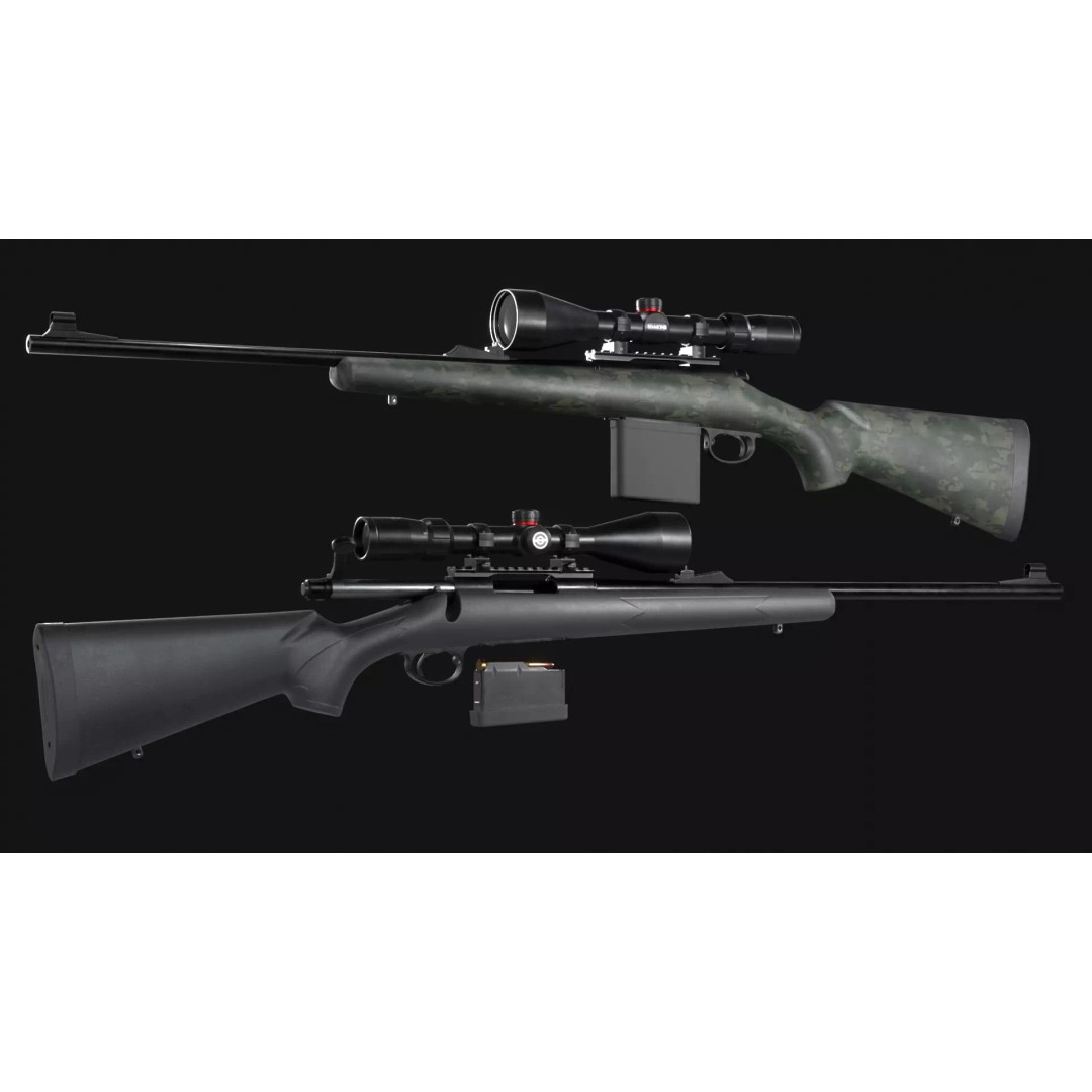 Remington Model 700 BDL 3D Model – Low Poly Game Asset, FBX, PBR - View 2