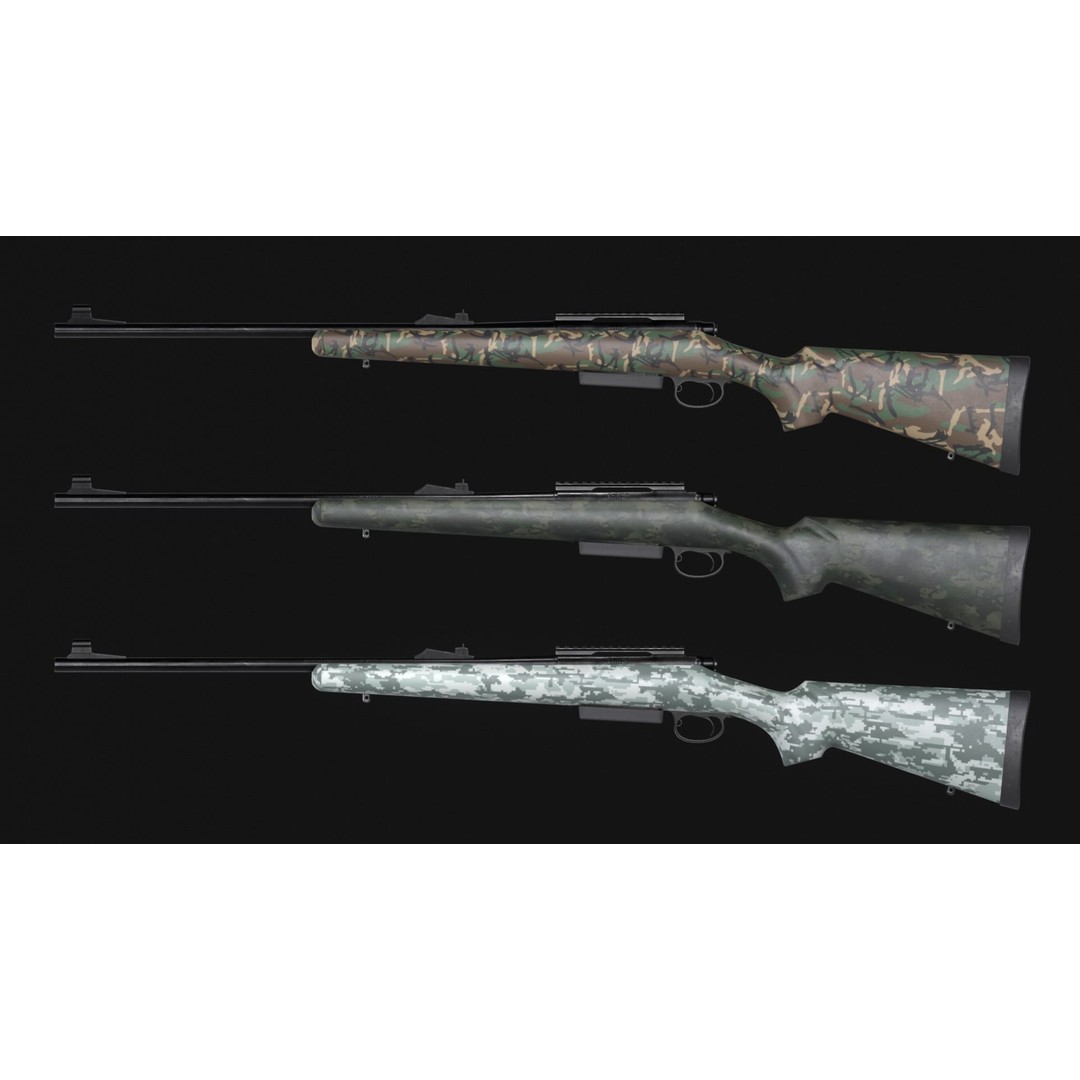 Remington Model 700 BDL 3D Model – Low Poly Game Asset, FBX, PBR - View 6