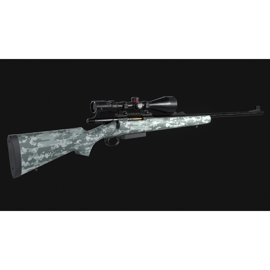 Remington Model 700 BDL 3D Model – Low Poly Game Asset, FBX, PBR - View 9