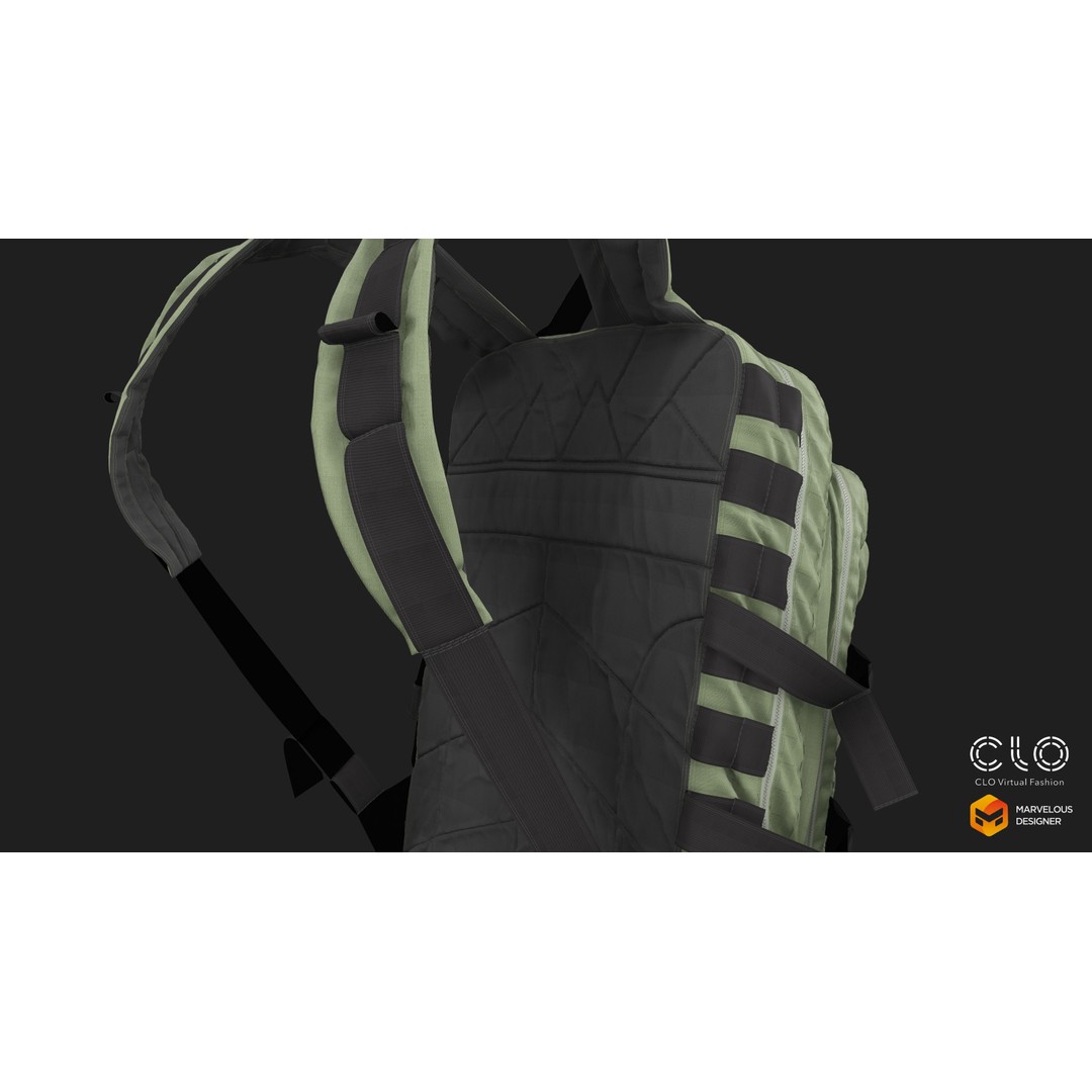 Military Backpack 3D Model – High Poly Tactical Asset, FBX, OBJ - View 10