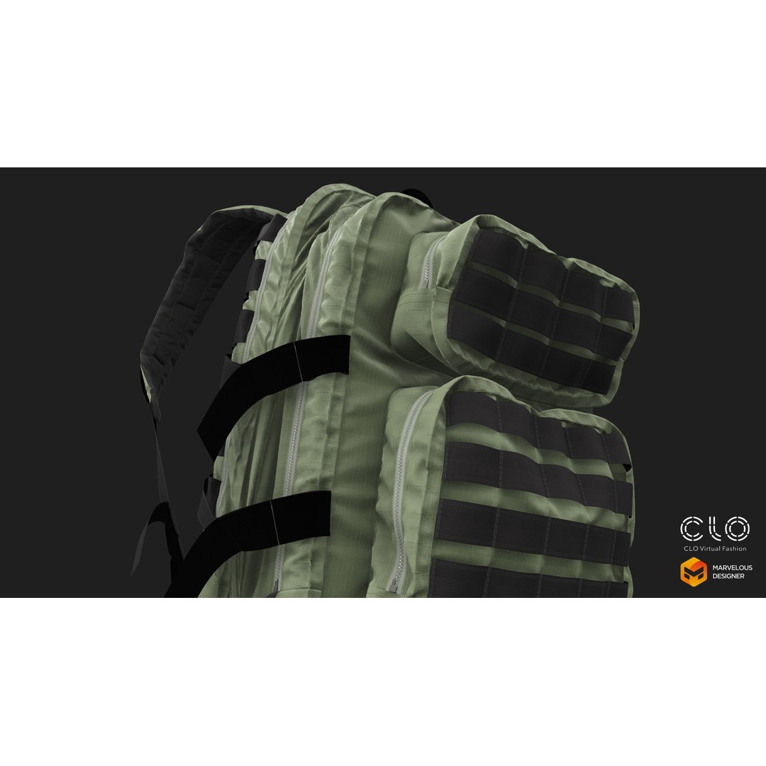Military Backpack 3D Model – High Poly Tactical Asset, FBX, OBJ - View 11