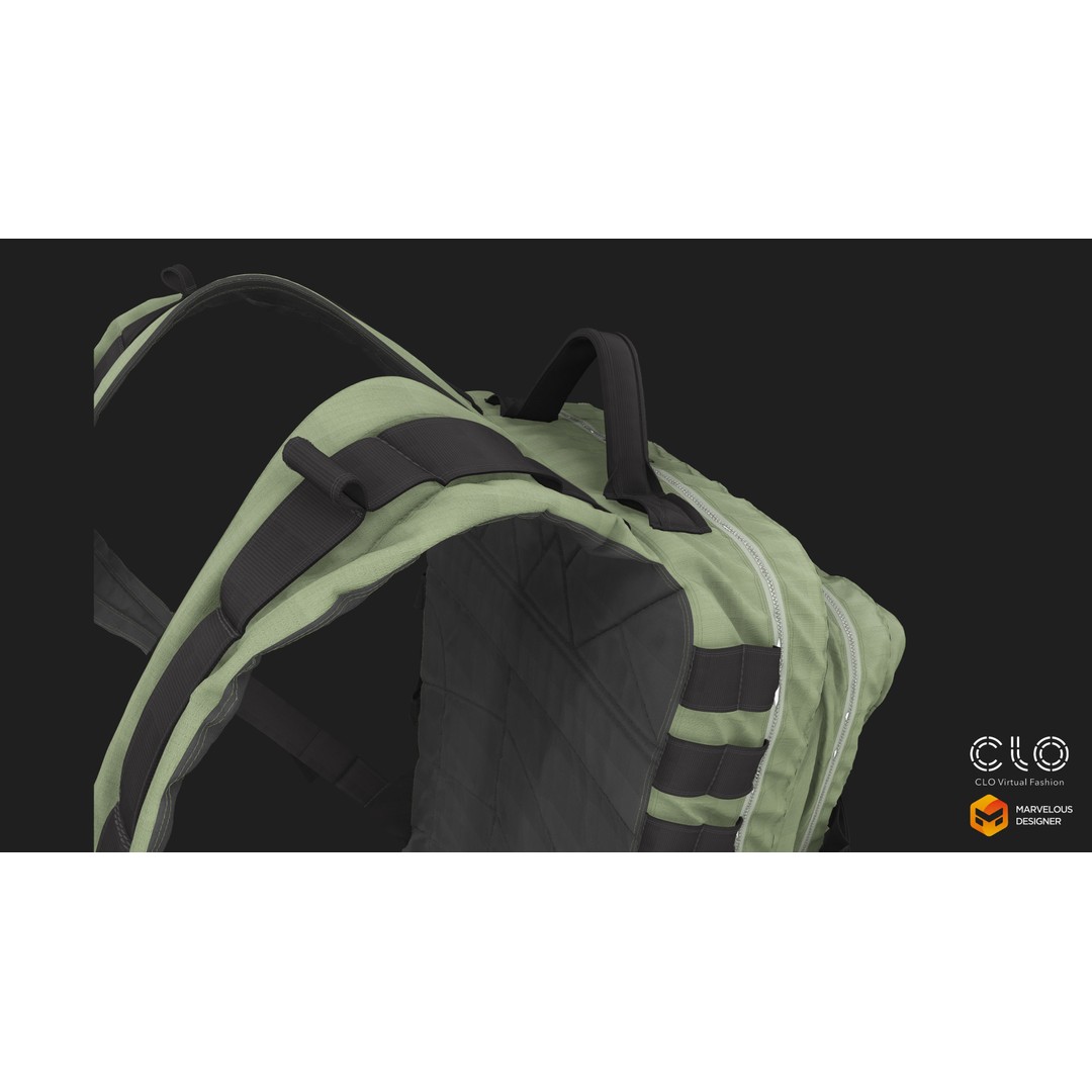 Military Backpack 3D Model – High Poly Tactical Asset, FBX, OBJ - View 8