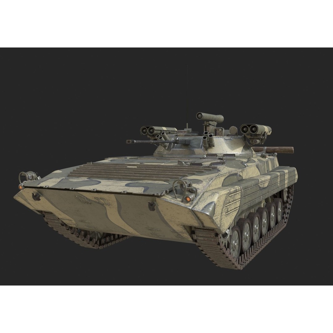 Russian BMP-2M Infantry Fighting Vehicle 3D Model – Low Poly PBR Asset, FBX - View 10