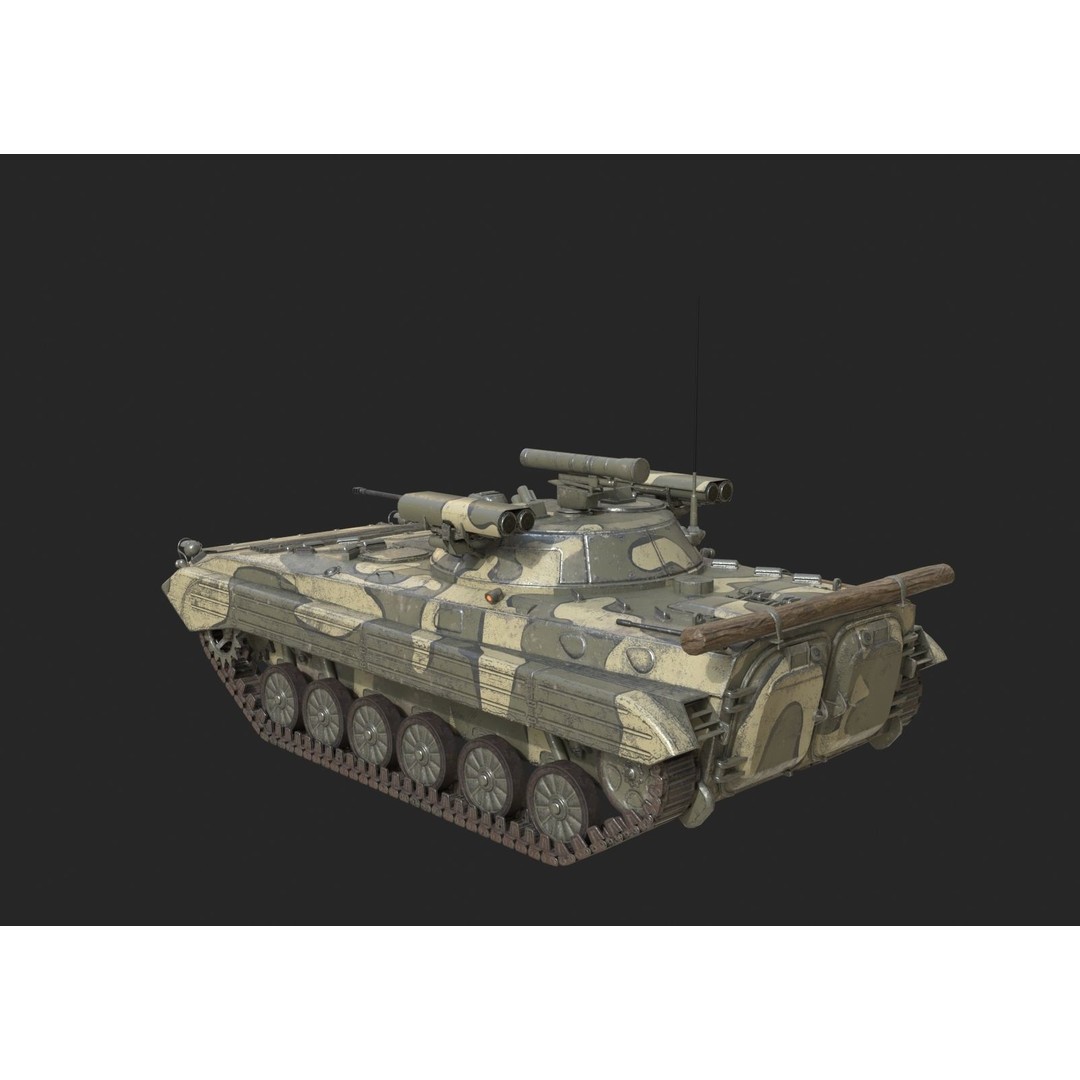 Russian BMP-2M Infantry Fighting Vehicle 3D Model – Low Poly PBR Asset, FBX - View 12