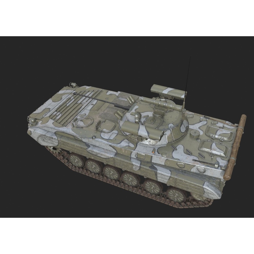 Russian BMP-2M Infantry Fighting Vehicle 3D Model – Low Poly PBR Asset, FBX - View 13