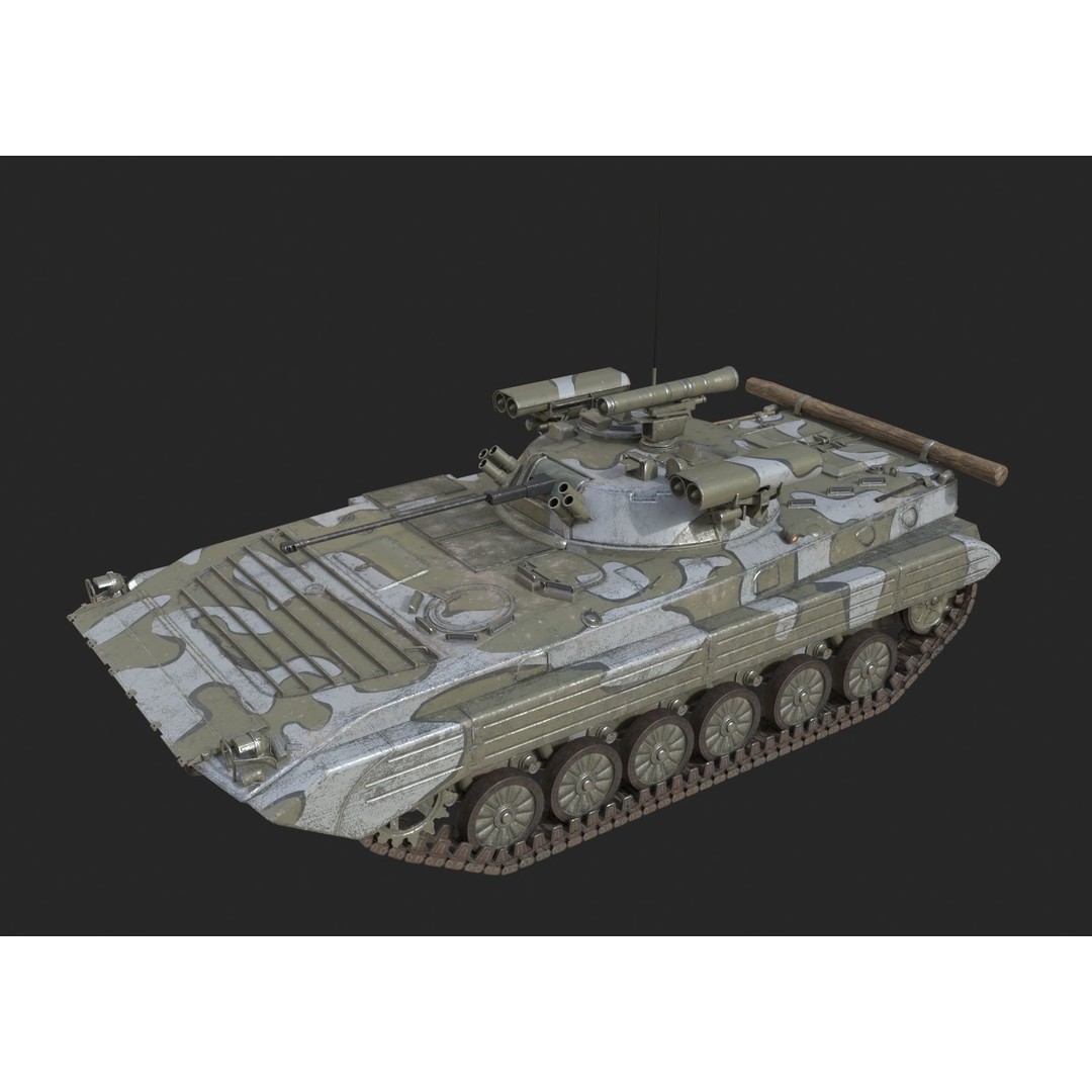 Russian BMP-2M Infantry Fighting Vehicle 3D Model – Low Poly PBR Asset, FBX - View 14