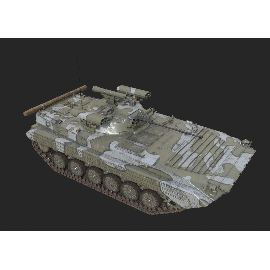 Russian BMP-2M Infantry Fighting Vehicle 3D Model – Low Poly PBR Asset, FBX - View 15