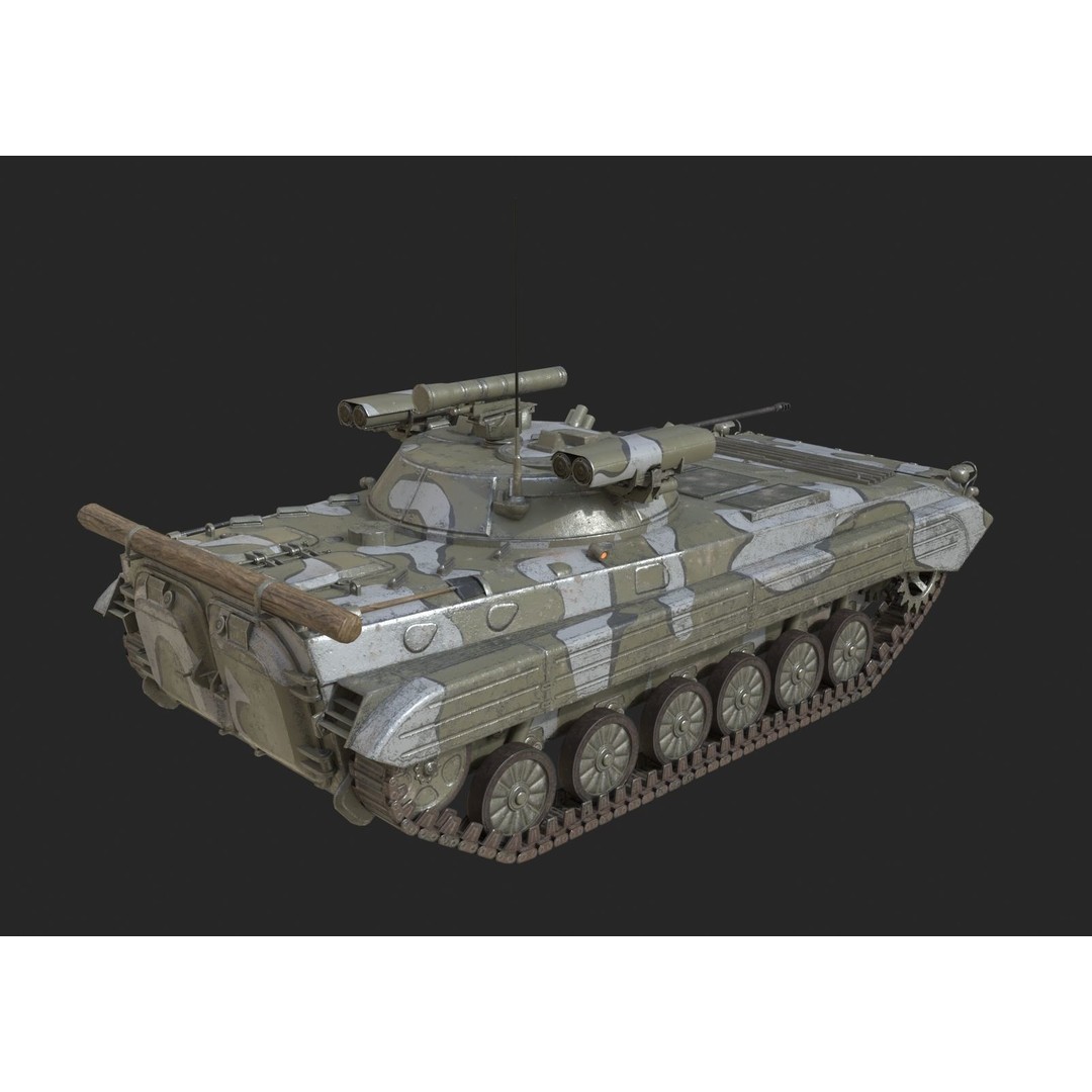 Russian BMP-2M Infantry Fighting Vehicle 3D Model – Low Poly PBR Asset, FBX - View 16