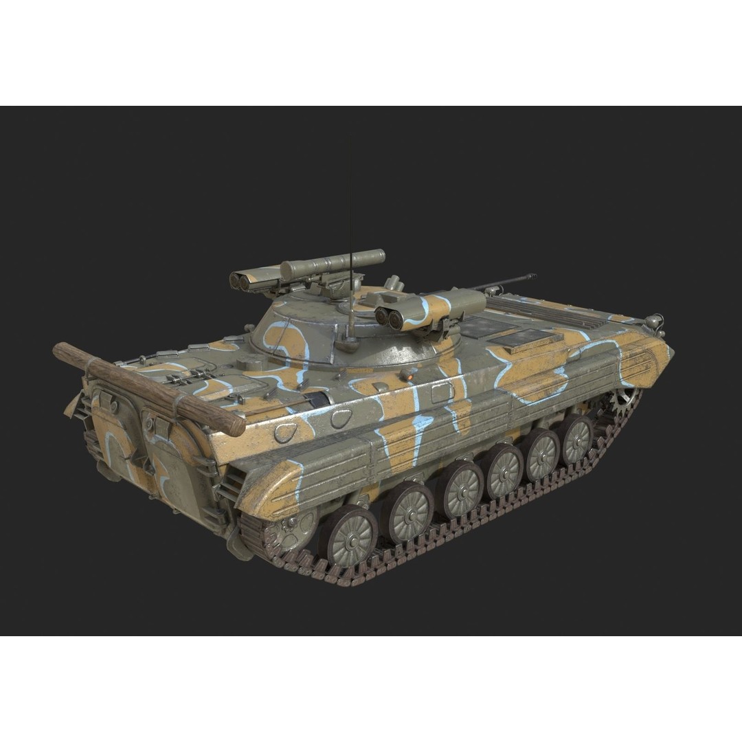 Russian BMP-2M Infantry Fighting Vehicle 3D Model – Low Poly PBR Asset, FBX - View 17