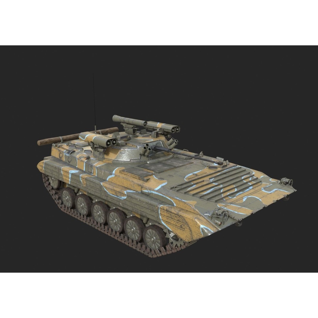 Russian BMP-2M Infantry Fighting Vehicle 3D Model – Low Poly PBR Asset, FBX - View 18