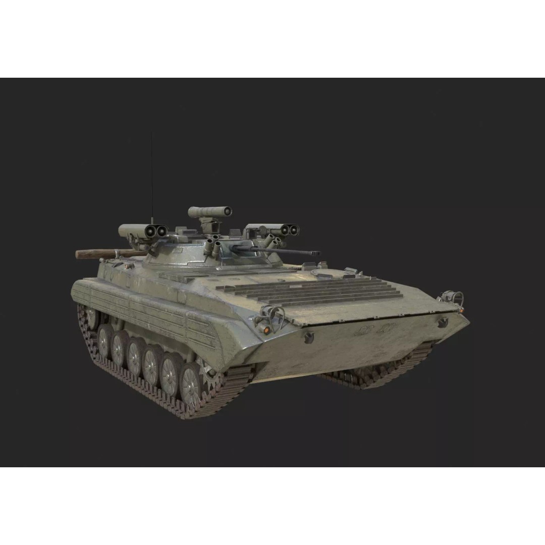 Russian BMP-2M Infantry Fighting Vehicle 3D Model – Low Poly PBR Asset, FBX - View 2