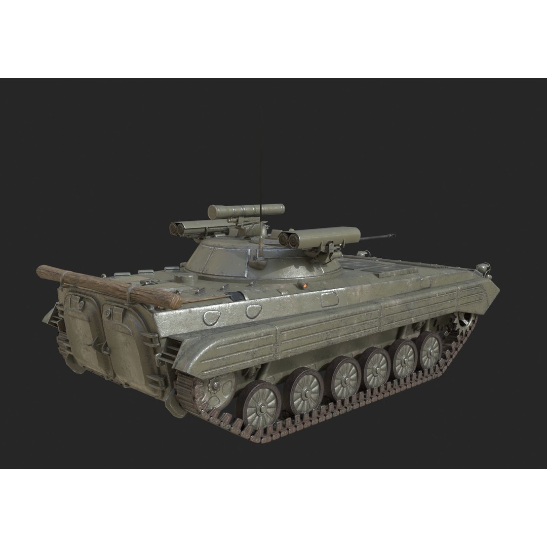 Russian BMP-2M Infantry Fighting Vehicle 3D Model – Low Poly PBR Asset, FBX - View 3