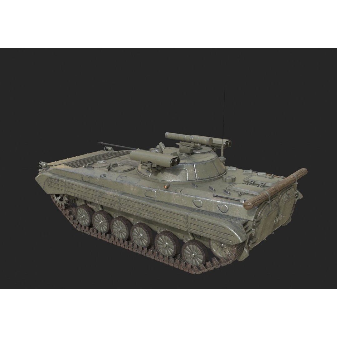 Russian BMP-2M Infantry Fighting Vehicle 3D Model – Low Poly PBR Asset, FBX - View 4