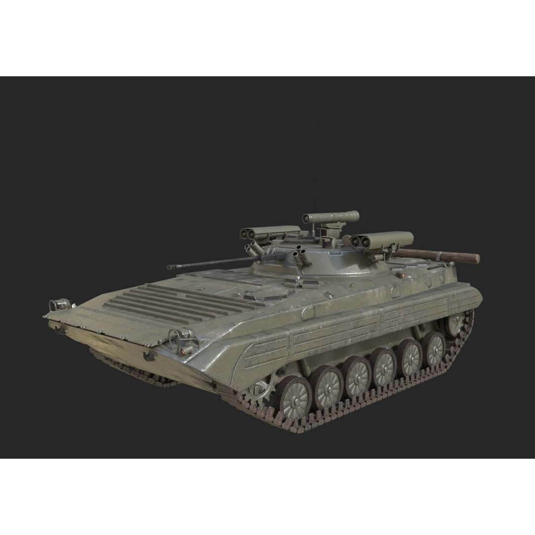 Russian BMP-2M Infantry Fighting Vehicle 3D Model – Low Poly PBR Asset, FBX - View 5