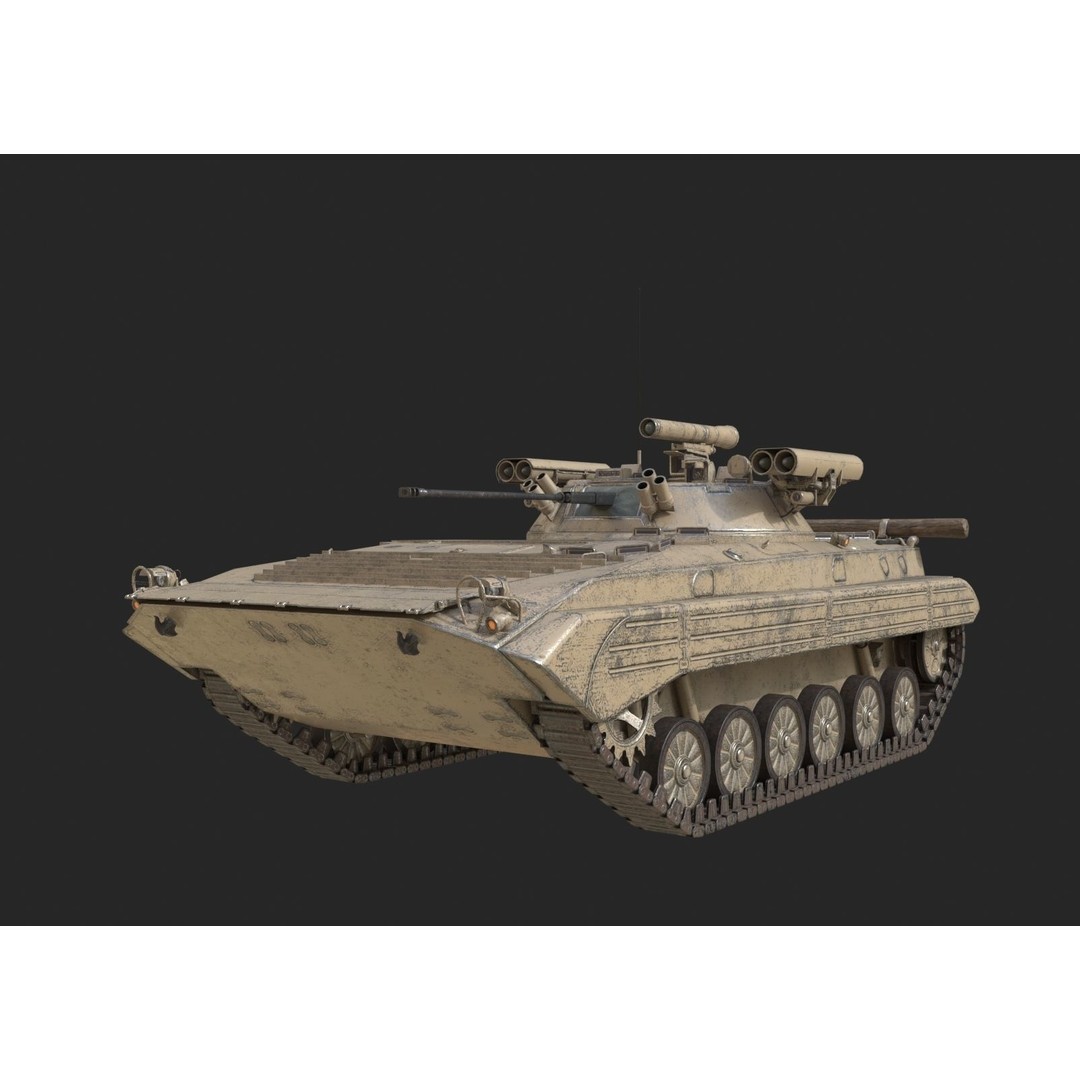 Russian BMP-2M Infantry Fighting Vehicle 3D Model – Low Poly PBR Asset, FBX - View 6