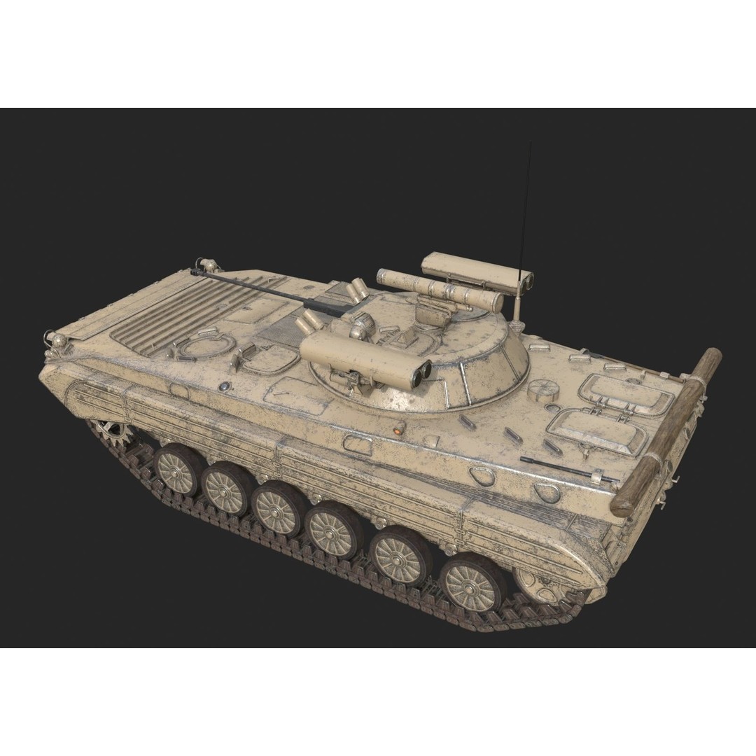 Russian BMP-2M Infantry Fighting Vehicle 3D Model – Low Poly PBR Asset, FBX - View 7