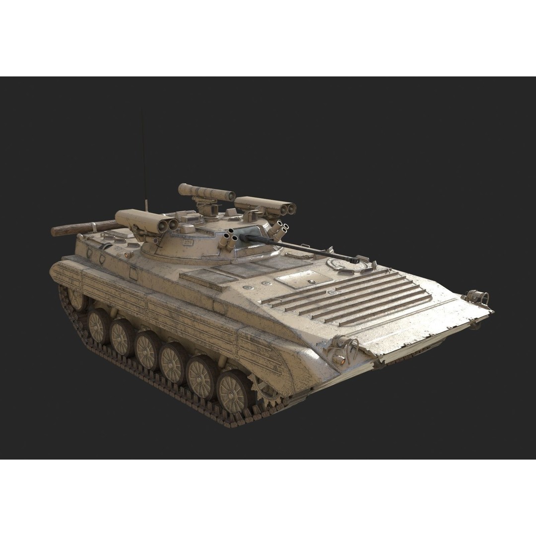 Russian BMP-2M Infantry Fighting Vehicle 3D Model – Low Poly PBR Asset, FBX - View 8