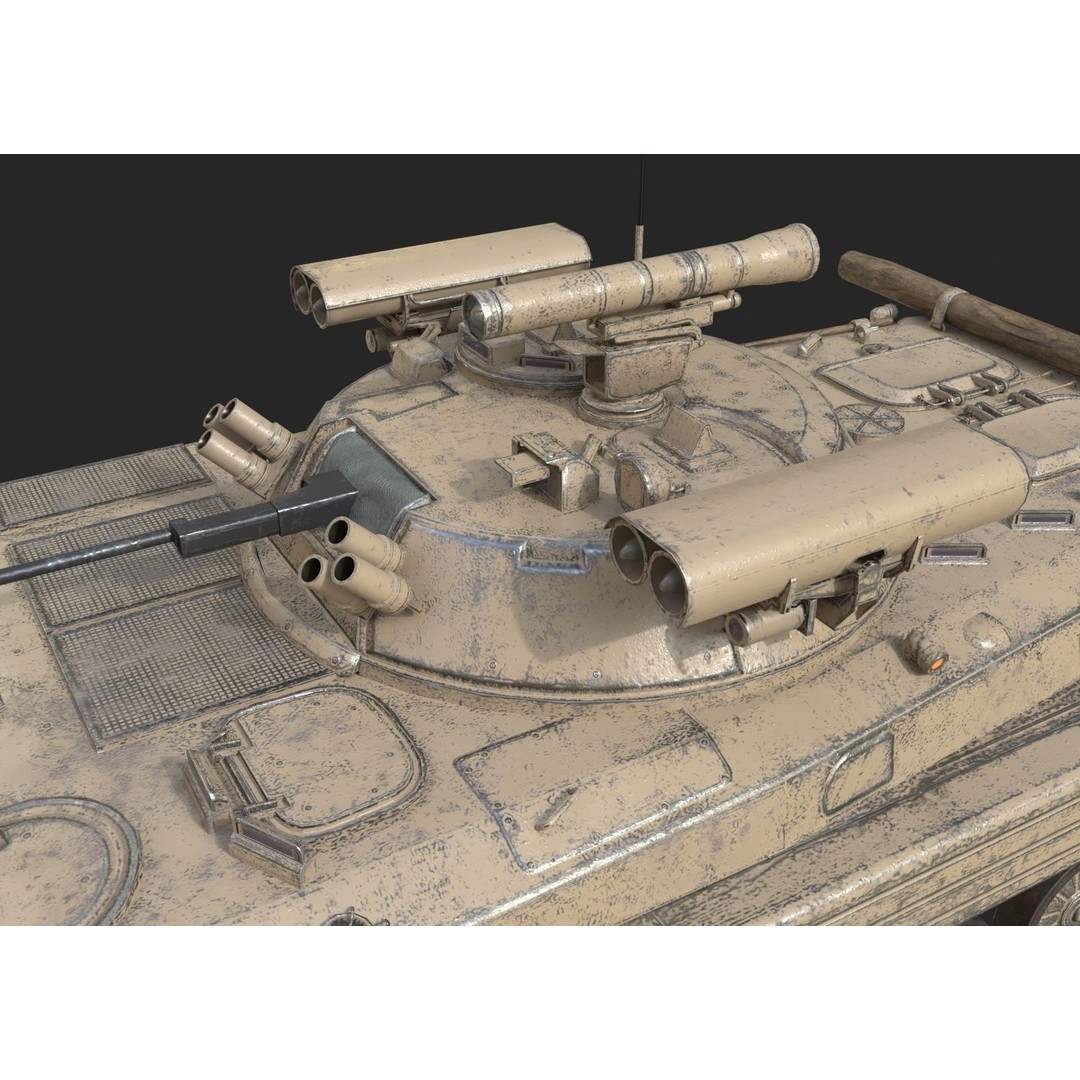 Russian BMP-2M Infantry Fighting Vehicle 3D Model – Low Poly PBR Asset, FBX - View 9