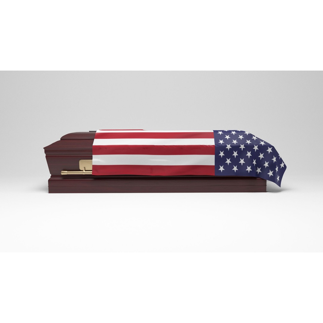 Coffins 3D Model – Low Poly Collection with Flags, FBX & OBJ - View 8
