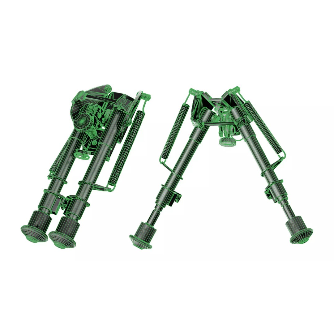 Harris Bipod 3D Model – Low Poly Game-Ready Asset, FBX, OBJ, Blender - View 10