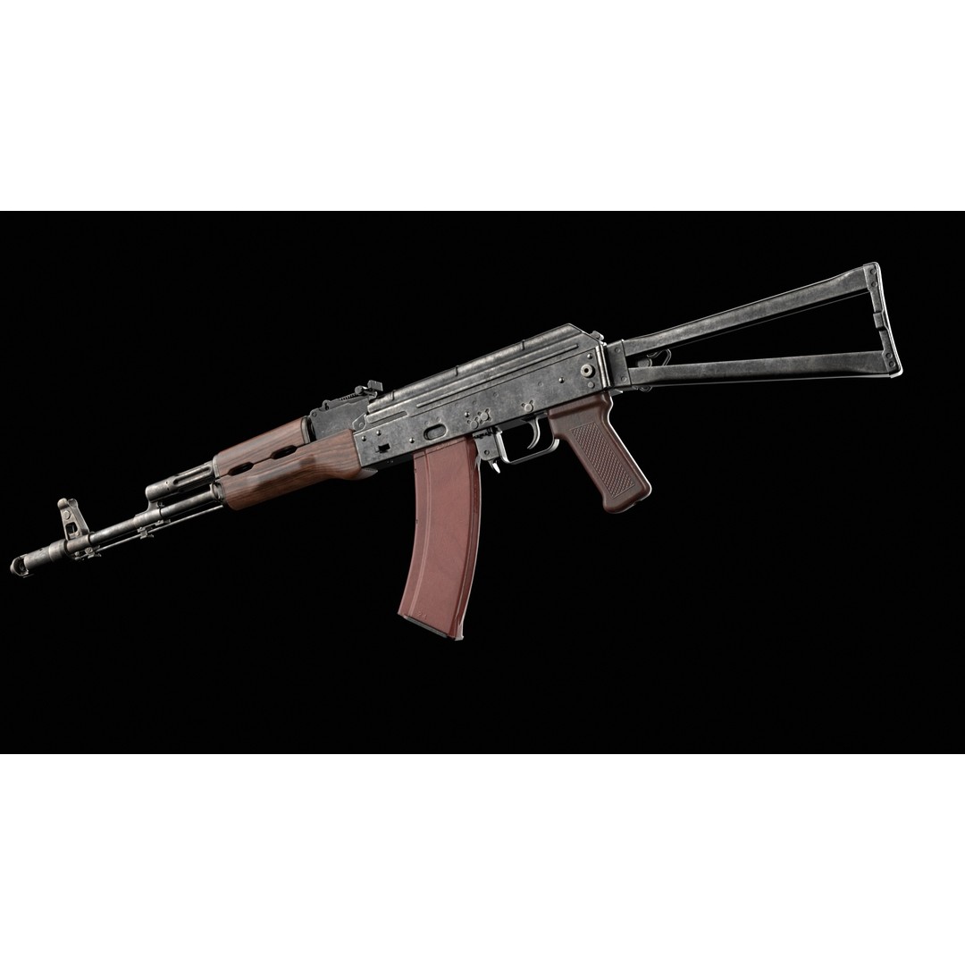 AKS-74 Kalashnikov Assault Rifle 3D Model – Low Poly Game Ready, FBX - View 15