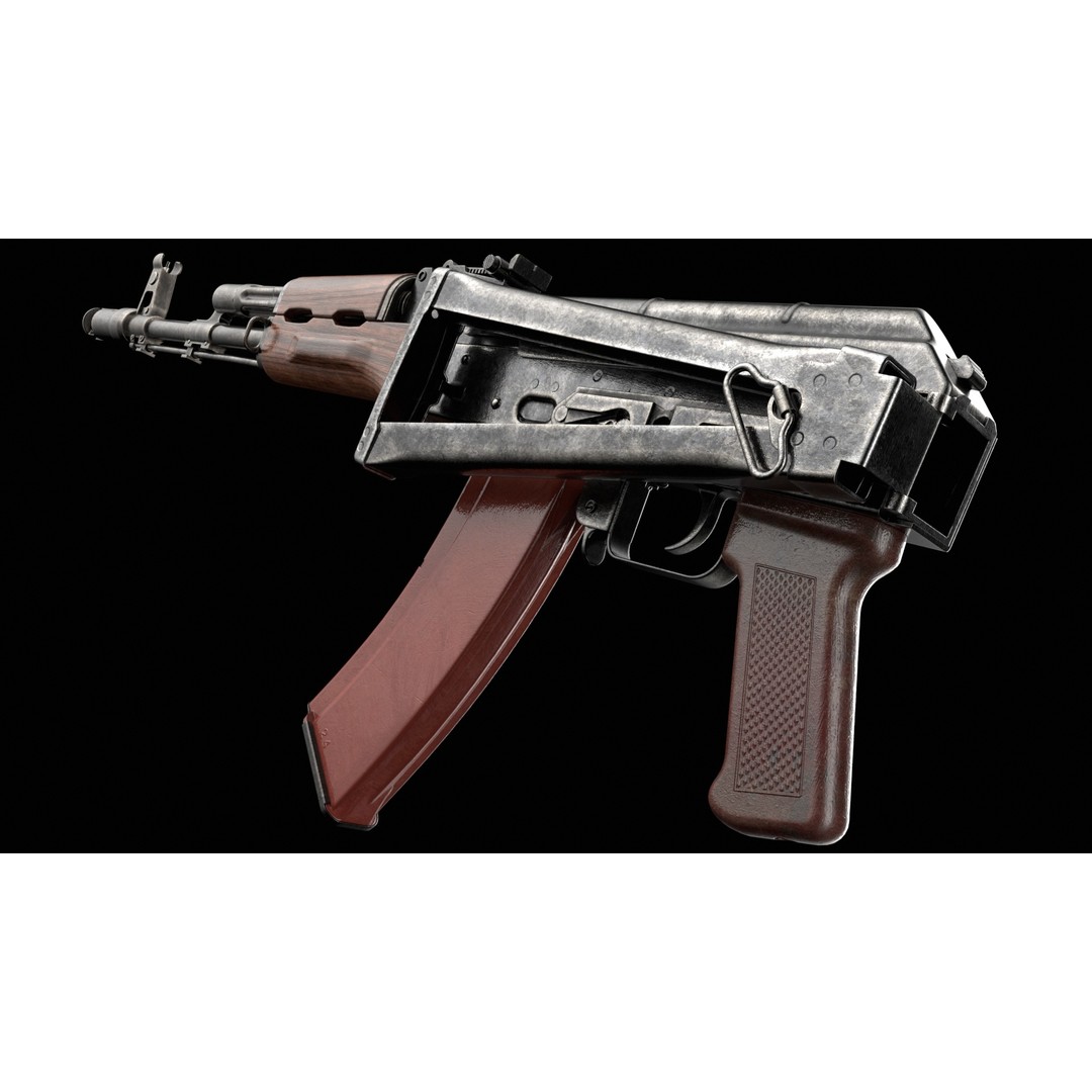 AKS-74 Kalashnikov Assault Rifle 3D Model – Low Poly Game Ready, FBX - View 16