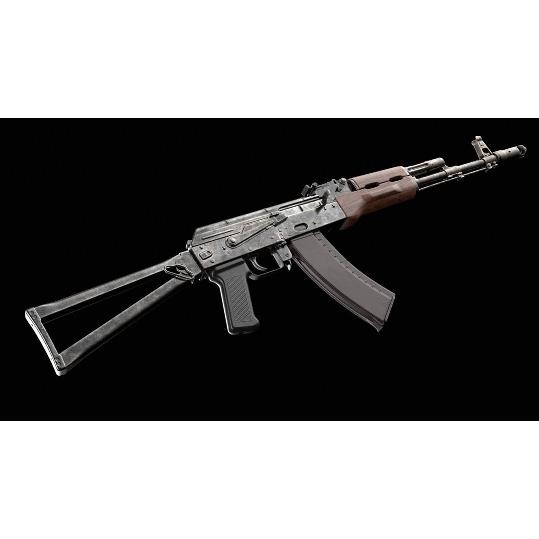 AKS-74 Kalashnikov Assault Rifle 3D Model – Low Poly Game Ready, FBX - View 18