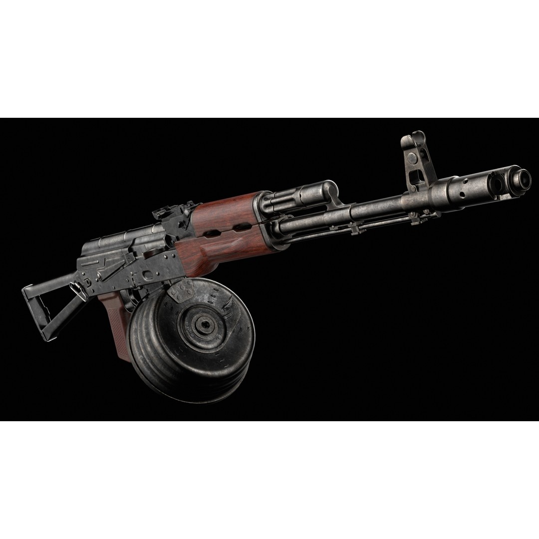 AKS-74 Kalashnikov Assault Rifle 3D Model – Low Poly Game Ready, FBX - View 21