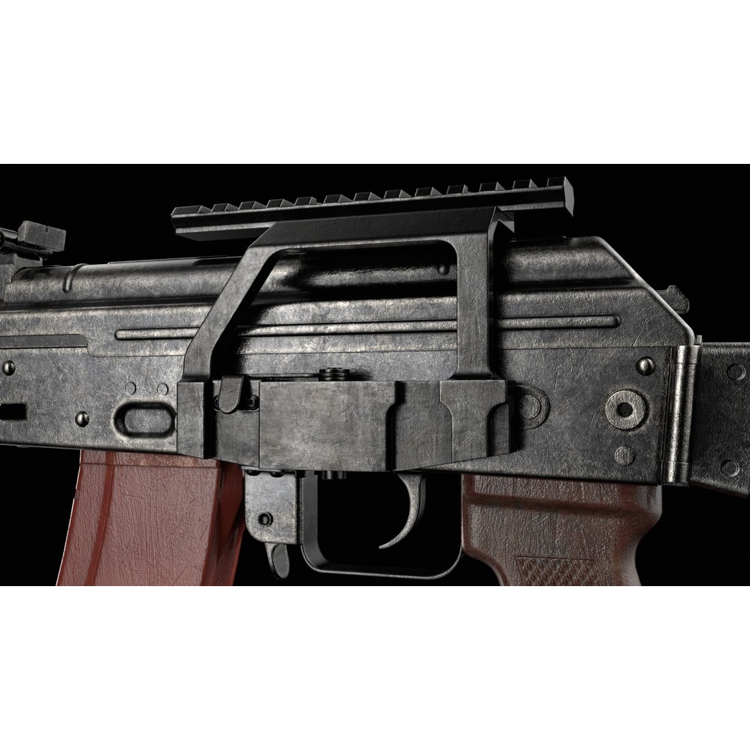 AKS-74 Kalashnikov Assault Rifle 3D Model – Low Poly Game Ready, FBX - View 23