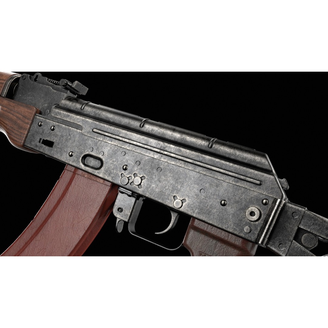 AKS-74 Kalashnikov Assault Rifle 3D Model – Low Poly Game Ready, FBX - View 24