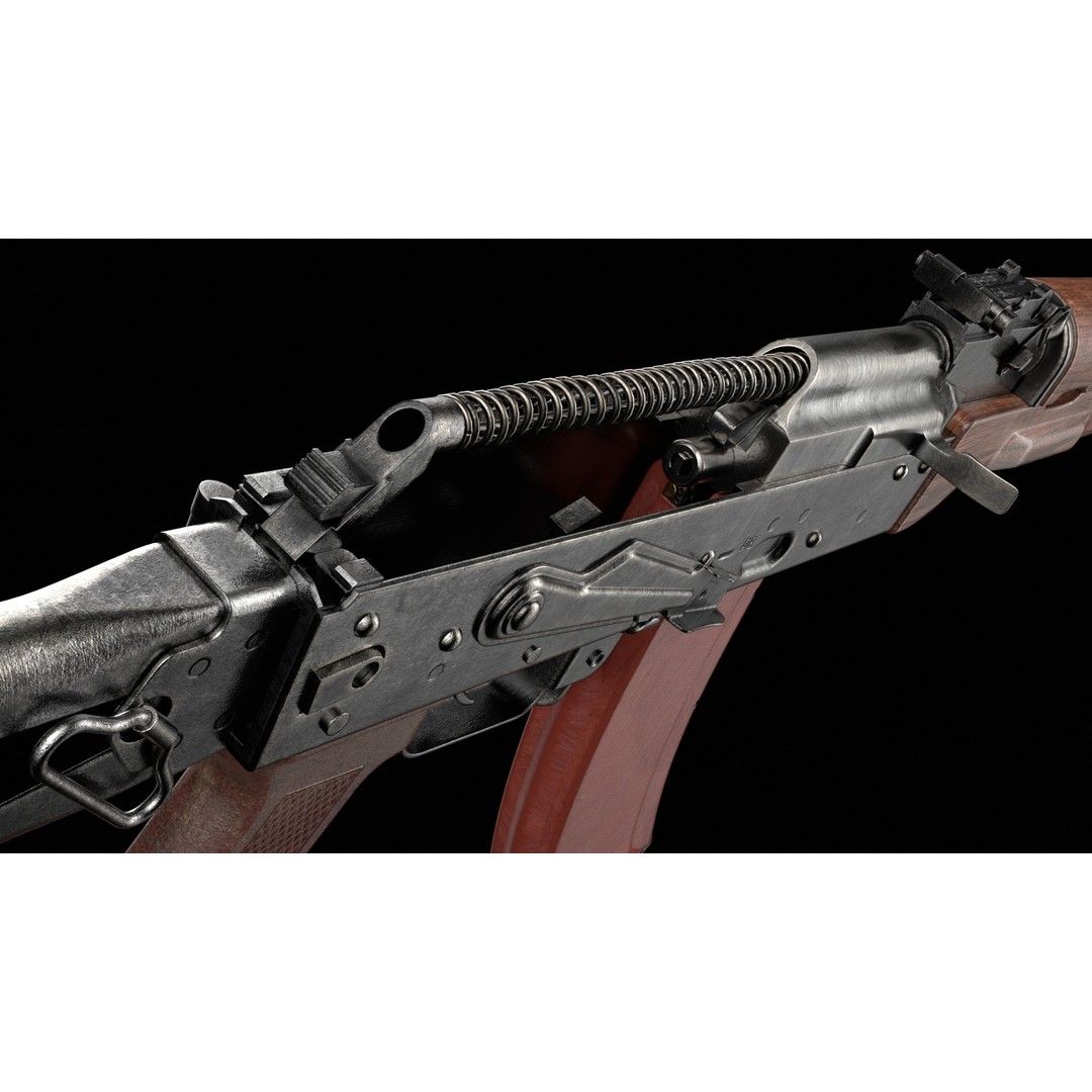 AKS-74 Kalashnikov Assault Rifle 3D Model – Low Poly Game Ready, FBX - View 26