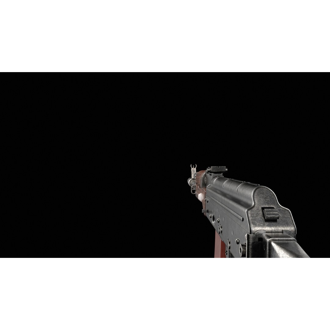 AKS-74 Kalashnikov Assault Rifle 3D Model – Low Poly Game Ready, FBX - View 31