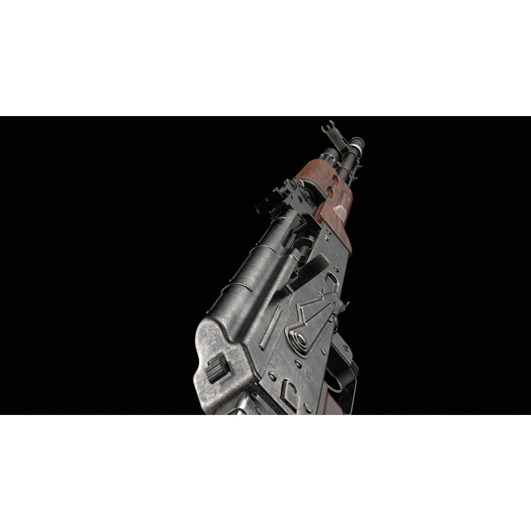 AKS-74 Kalashnikov Assault Rifle 3D Model – Low Poly Game Ready, FBX - View 35