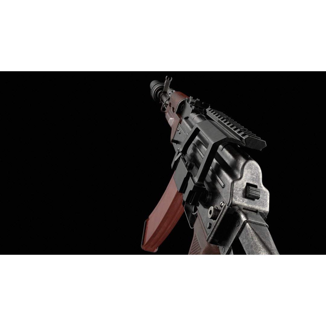 AKS-74 Kalashnikov Assault Rifle 3D Model – Low Poly Game Ready, FBX - View 37