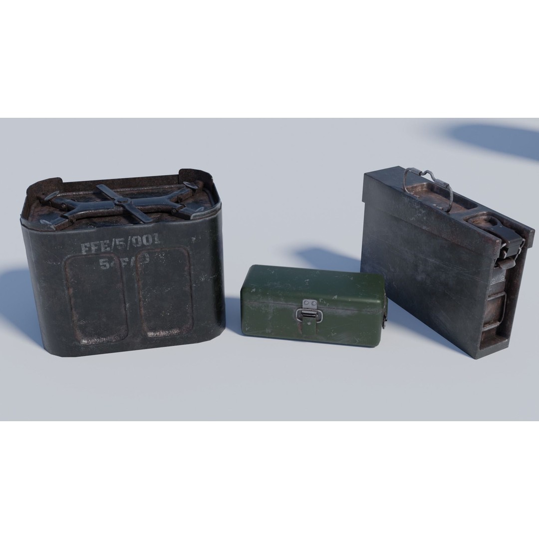 Military and Industrial Prop Pack 3D Model – Low Poly Game Ready Assets, FBX - View 9