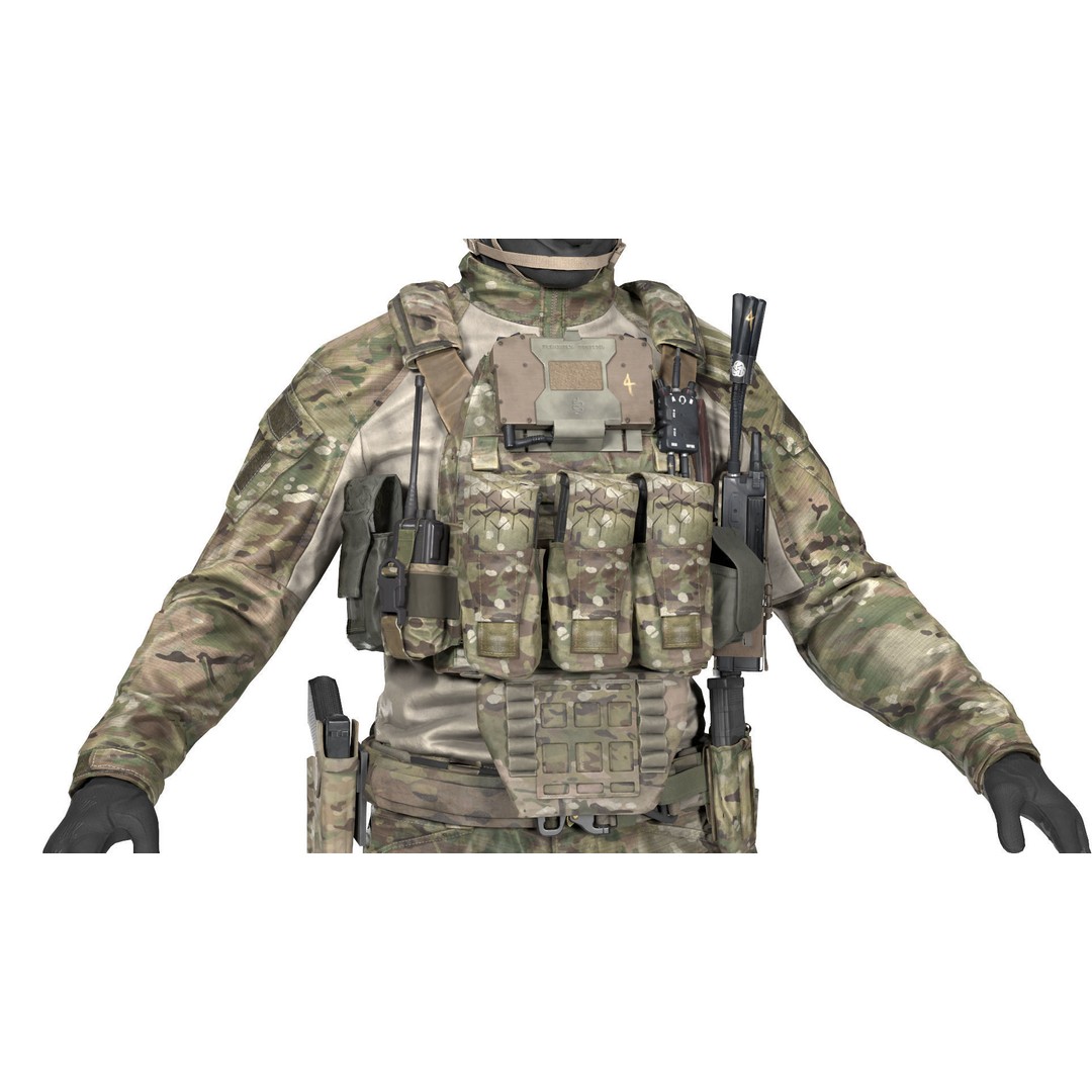 TBAS V5 Plate Carrier Vest 3D Model – Low Poly Game Ready PBR Asset - View 10