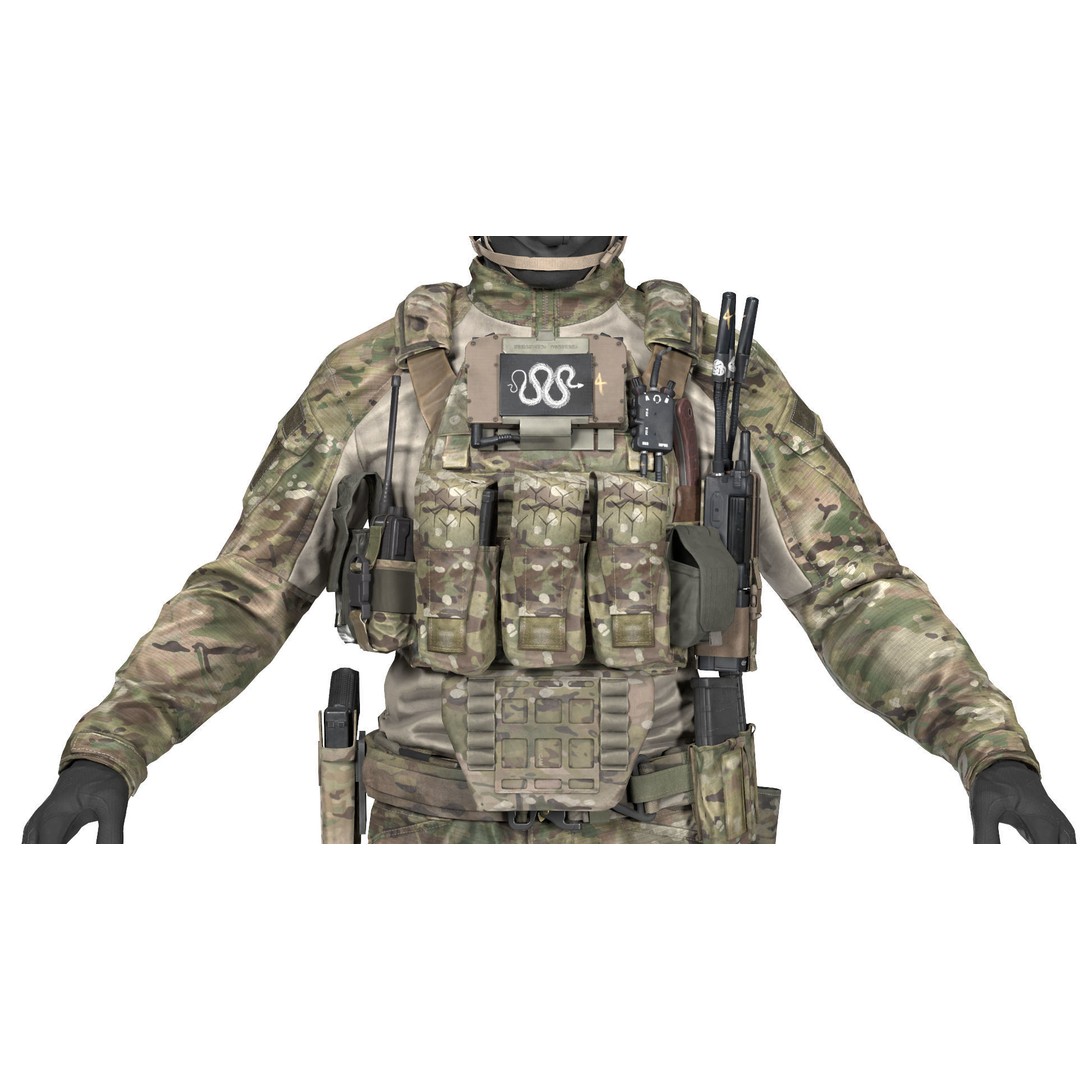 TBAS V5 Plate Carrier Vest 3D Model – Low Poly Game Ready PBR Asset - View 11