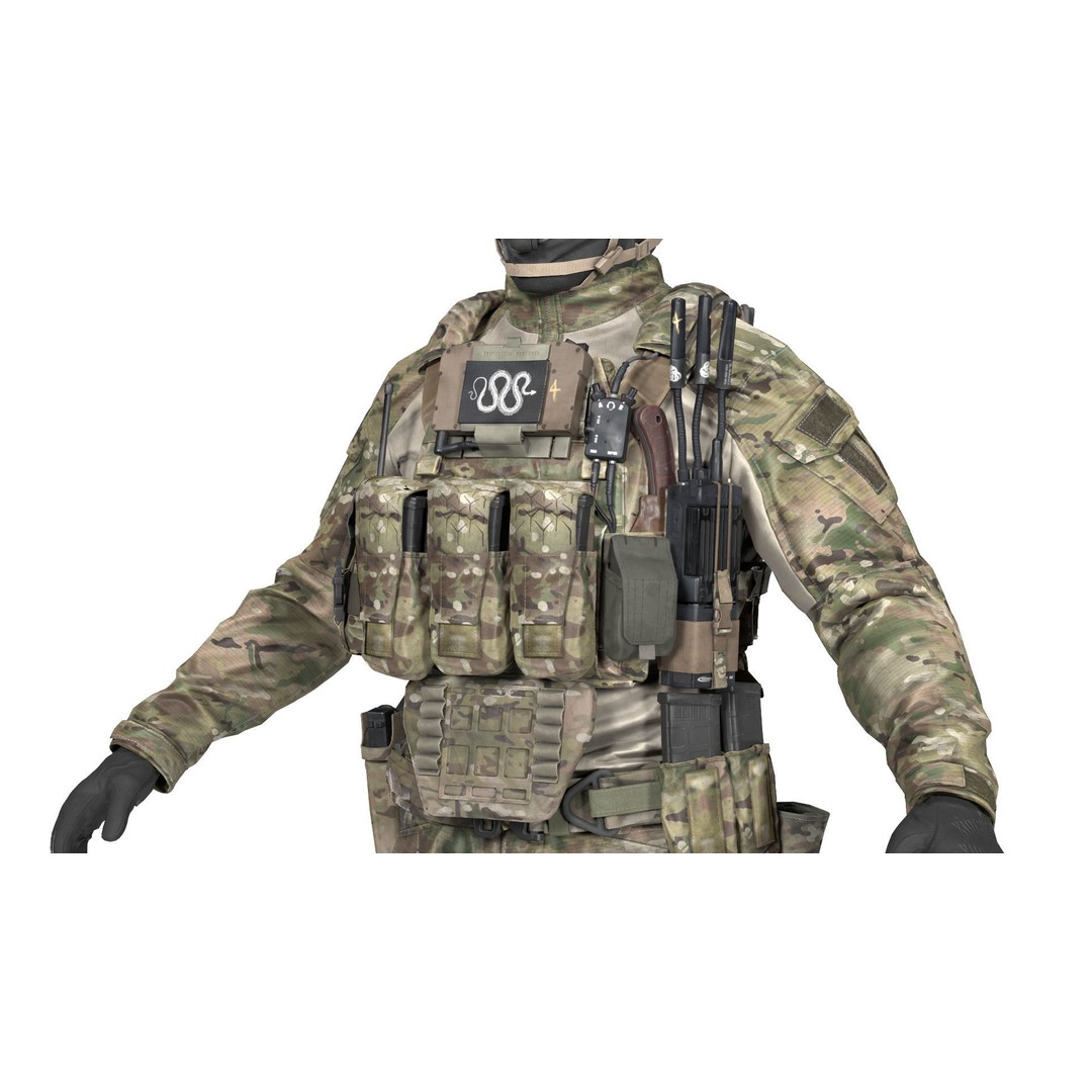 TBAS V5 Plate Carrier Vest 3D Model – Low Poly Game Ready PBR Asset - View 12