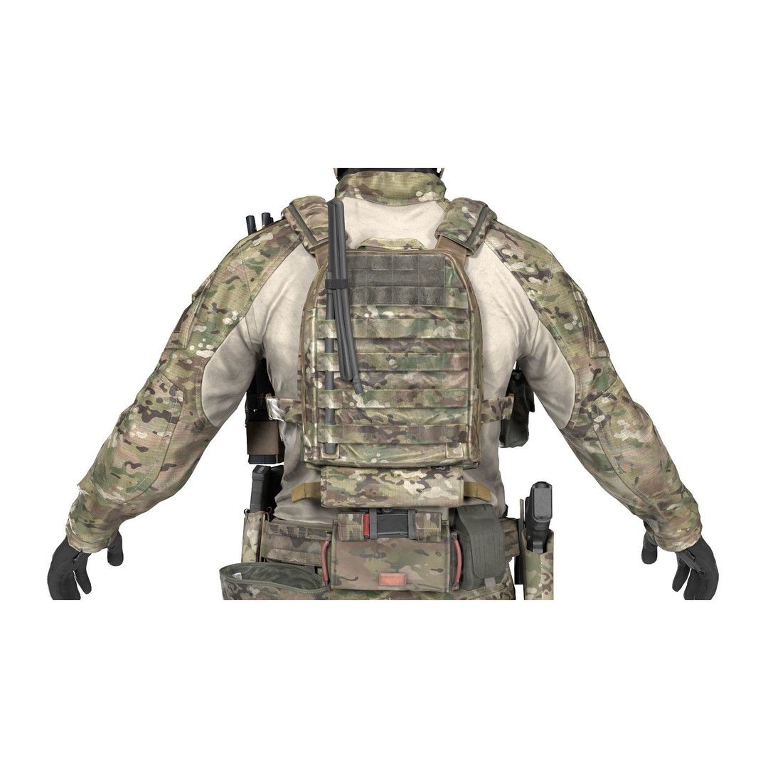 TBAS V5 Plate Carrier Vest 3D Model – Low Poly Game Ready PBR Asset - View 14