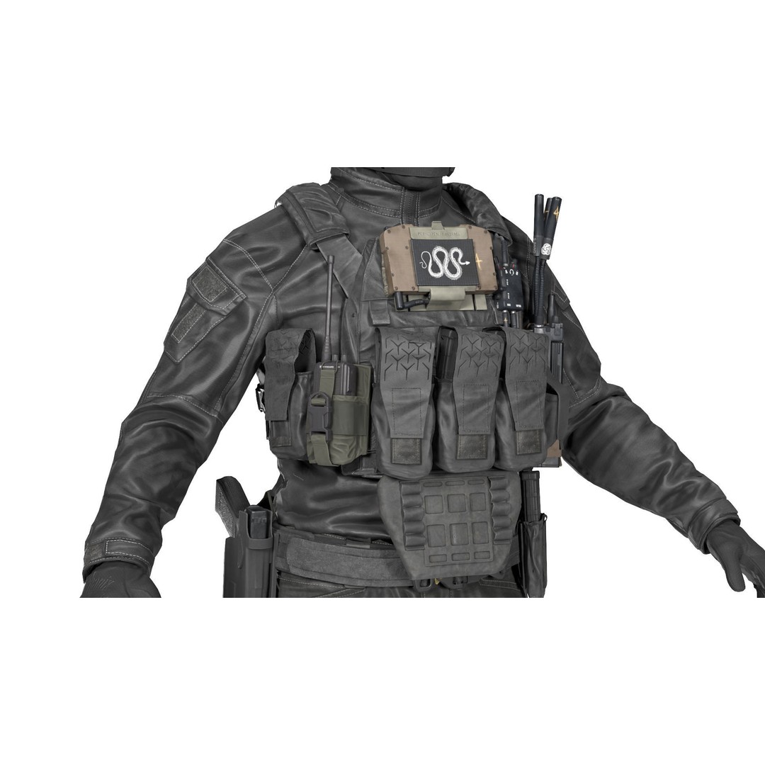 TBAS V5 Plate Carrier Vest 3D Model – Low Poly Game Ready PBR Asset - View 15
