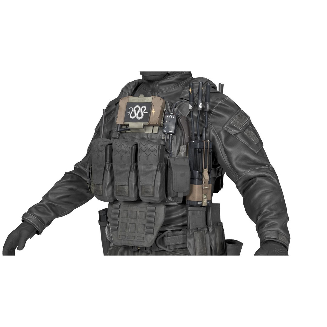 TBAS V5 Plate Carrier Vest 3D Model – Low Poly Game Ready PBR Asset - View 16