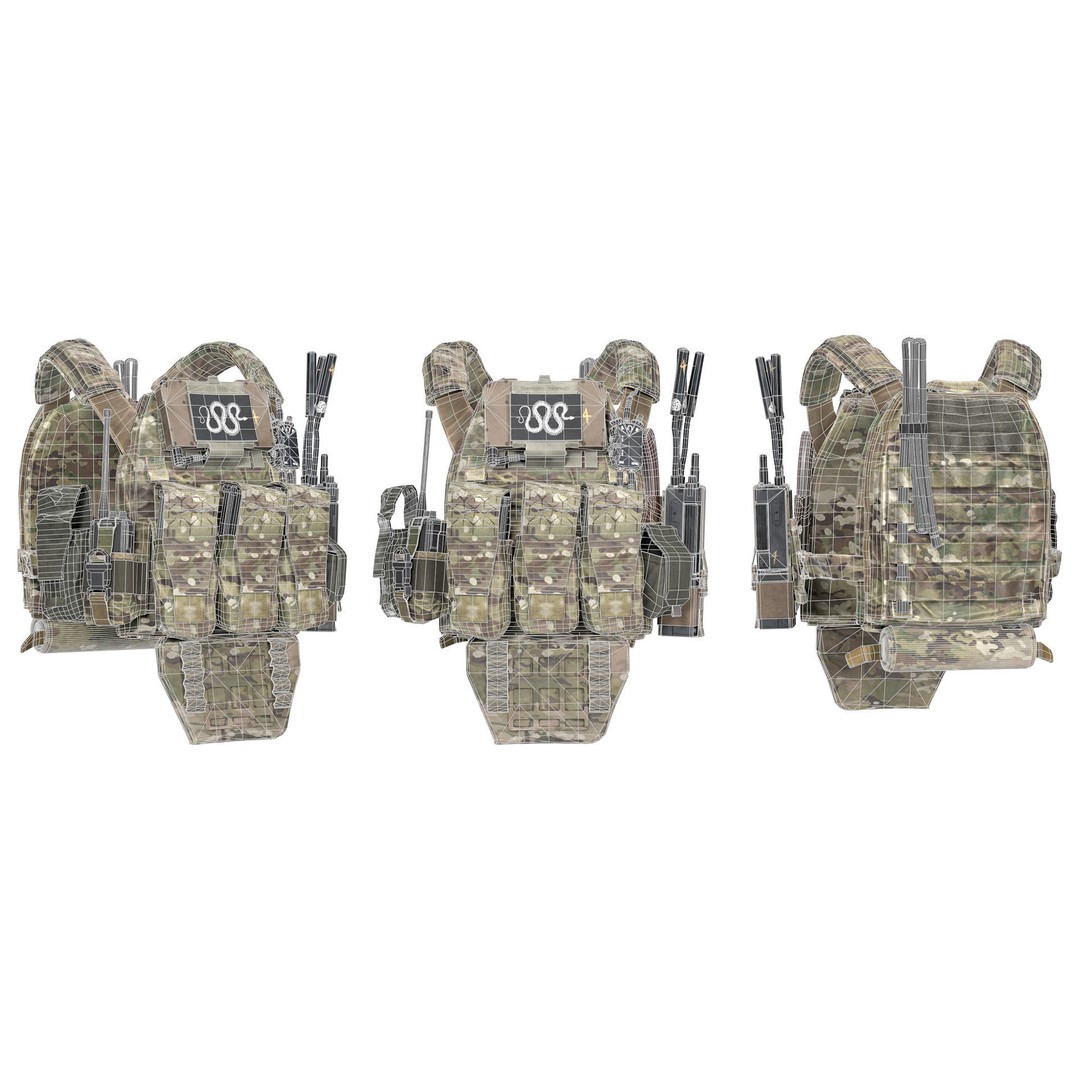 TBAS V5 Plate Carrier Vest 3D Model – Low Poly Game Ready PBR Asset - View 17
