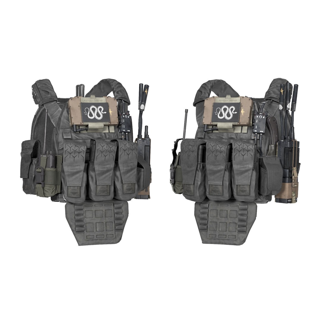 TBAS V5 Plate Carrier Vest 3D Model – Low Poly Game Ready PBR Asset - View 3