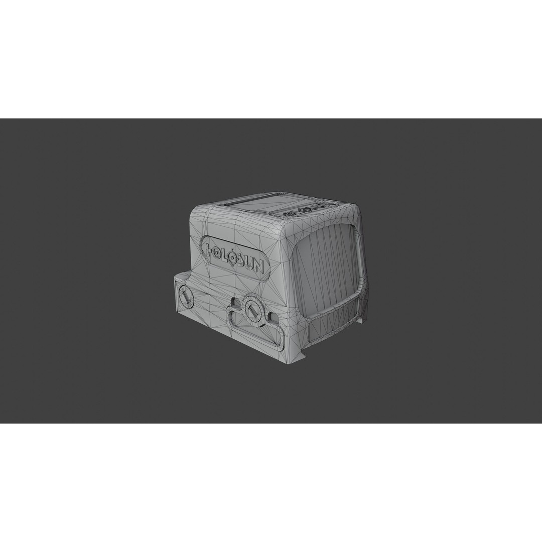 Holosun HE509T X2 3D Model – Low Poly Game Asset, FBX, PBR Textures