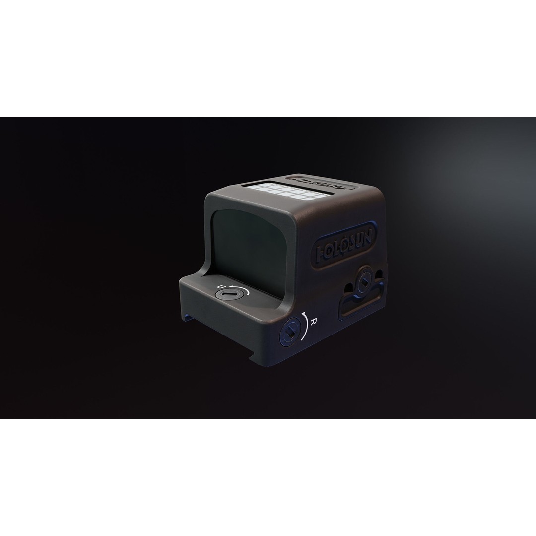Holosun HE509T X2 3D Model – Low Poly Game Asset, FBX, PBR Textures - View 4