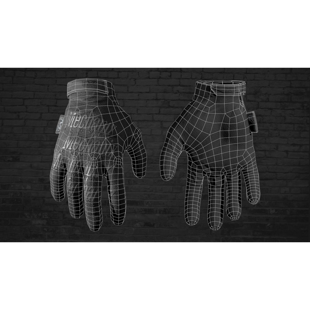 Military Mechanix Gloves 3D Model – Low Poly Game Ready Asset, FBX, OBJ - View 11
