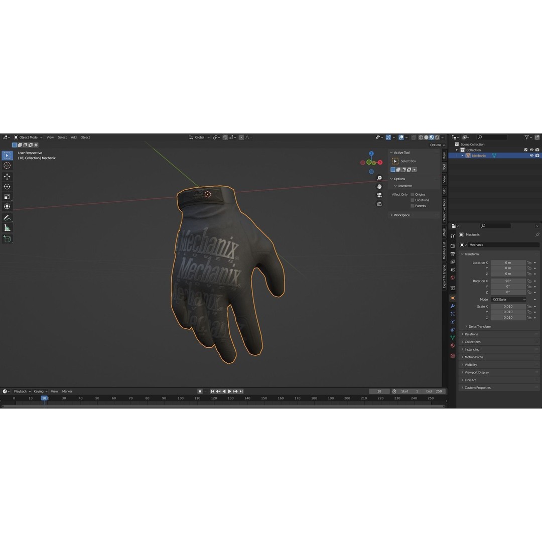 Military Mechanix Gloves 3D Model – Low Poly Game Ready Asset, FBX, OBJ - View 12